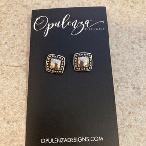 Opulenza Designs Sterling Silver Square posts earrings. NEVER worn.